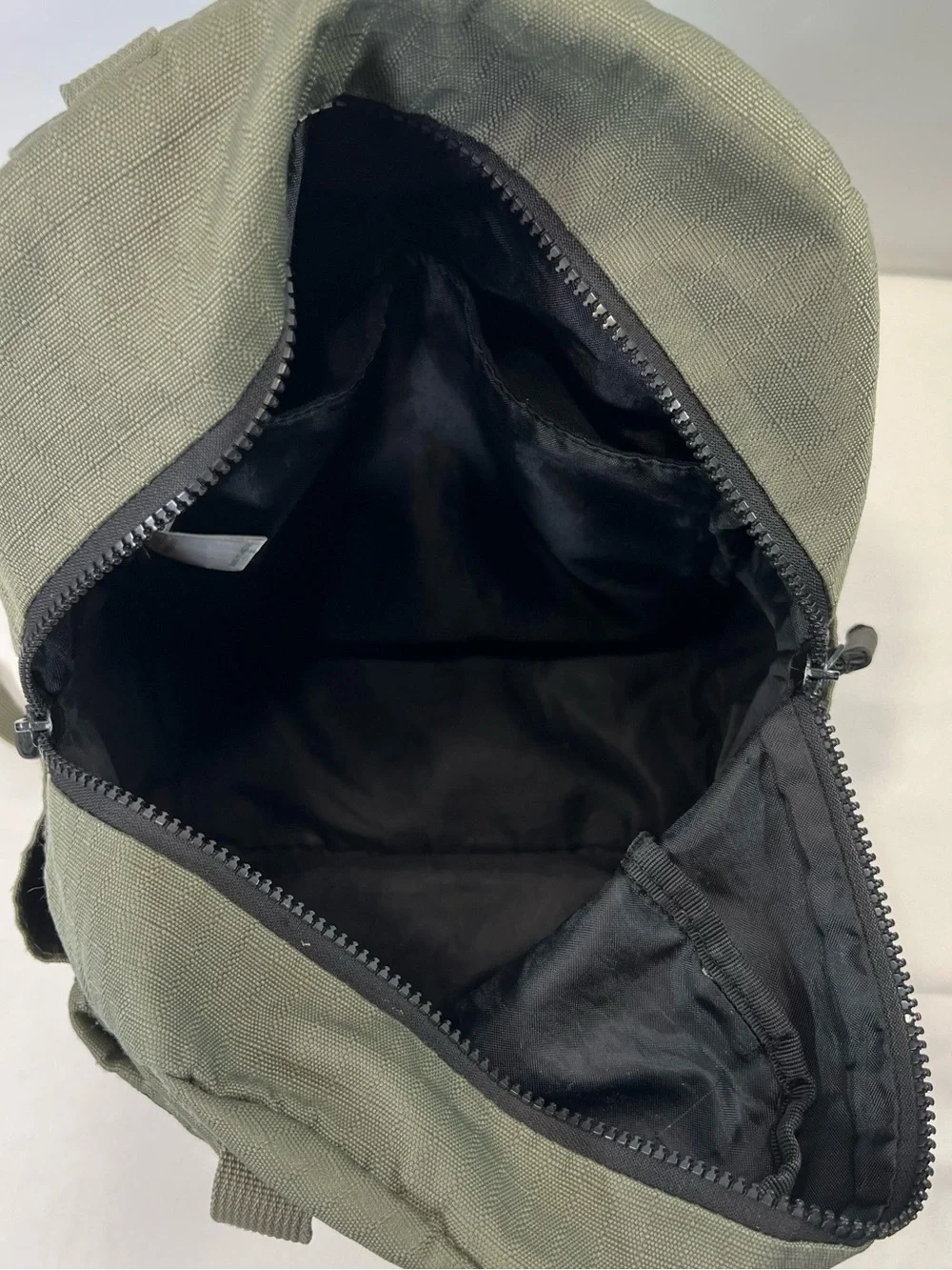 Distressed Adidas Mini Backpack Olive Green Broken in- AS IS